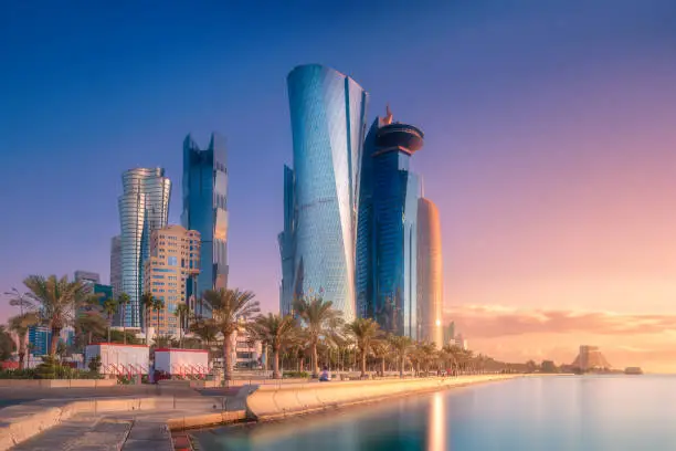 Modern skyscrapers in West Bay Doha skyline